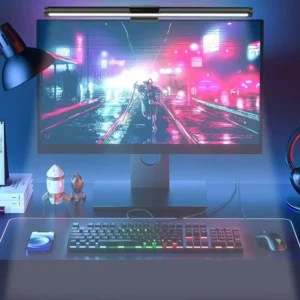 Wiscolor Barra LED RGB da Monitor – Luce da Scrivania Dimmerabile USB per Gaming e Ufficio