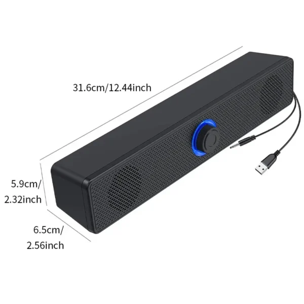 Soundbar Stereo 3D con LED – Altoparlante da Scrivania Duale - immagine 5