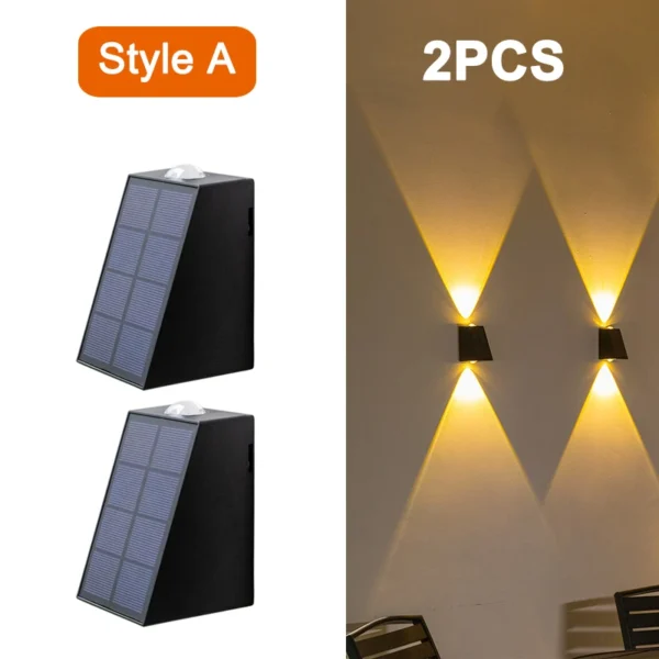 NUOVA Lampada Solare da Parete LED per Esterni – Impermeabile, Design Decorativo per Giardino, Scala, Patio o Corridoio - immagine 8