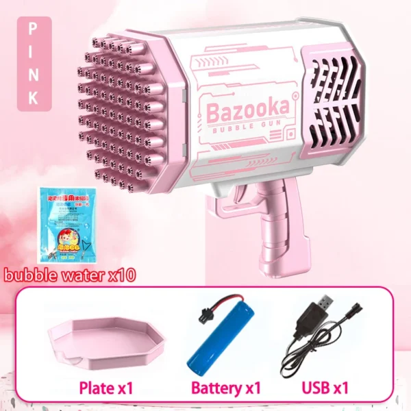 Pistola Elettrica a Bolle di Sapone con 76/80/88 Fori e LED - immagine 26