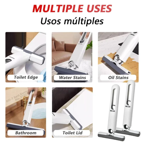 Mini Mop Auto-Squeezante, Mop Pieghevole Super Assorbente per Pulizia Casa, Strumento per Bagno, Cucina e Scrivania, Senza Necessità di Lavaggio a Mano, Mop Potente per Facile Pulizia - immagine 6