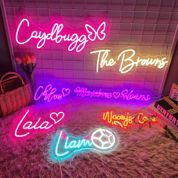 Insegna al Neon Personalizzata LED – Scritta Luminosa per Camera, Matrimonio, Festa, Bar, Negozio – Decorazione a LED su Misura per Compleanni ed Eventi - immagine 2