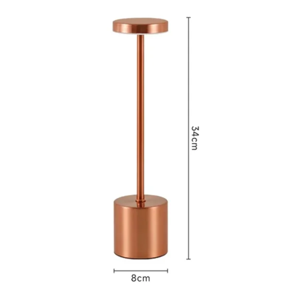 Lampada da Tavolo Touch LED Ricaricabile – Luce Notturna in Metallo con 3 Tonalità, Dimmerabile, Portatile – Lampada da Comodino per Camera, Esterni, Decorazione Moderna - immagine 7