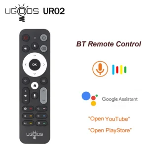 UGOOS UR02 BT Voice Remote Control – Telecomando Bluetooth con Microfono Integrato, Giroscopio a 6 Assi, Funzione IR Learning, Retroilluminato, Compatibile con Android TV Box, PC Windows, Smart TV e Proiettori