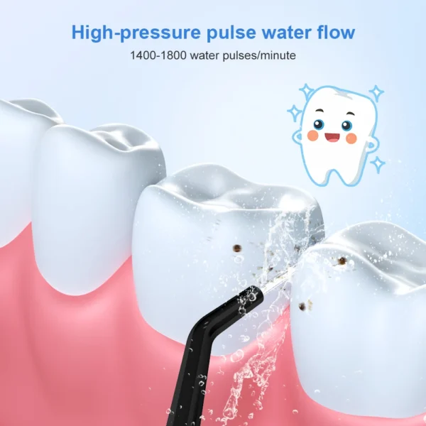 INSMART Irrigatore Orale Portatile 300ml – Flossing a Getto d’Acqua Ricaricabile USB con 4 Ugelli Intercambiabili – Pulizia Profonda dei Denti e Sbiancamento – Impermeabile IPX7 per Casa e Viaggio - immagine 3