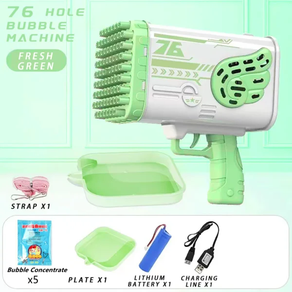 Pistola Elettrica a Bolle di Sapone con 76/80/88 Fori e LED - immagine 28