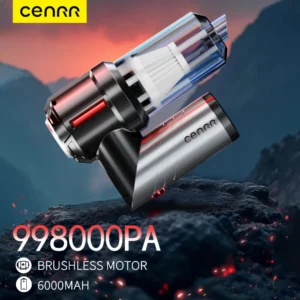 Aspirapolvere Auto Portatile CENRR 998000PA – Mini Aspiratore Senza Fili per Auto, Potente Aspirazione 120W, Pulizia Interni Auto e Casa