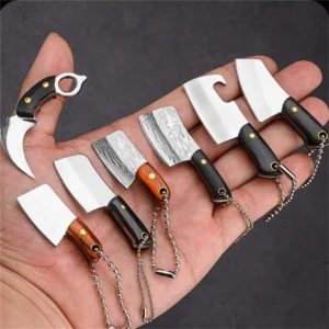 Coltellino Mini da Cucina Portachiavi – Apribottiglie, Tagliacarte, Lama Fissa EDC Tascabile, Portatile e Decorativo per Donna e Uomo
