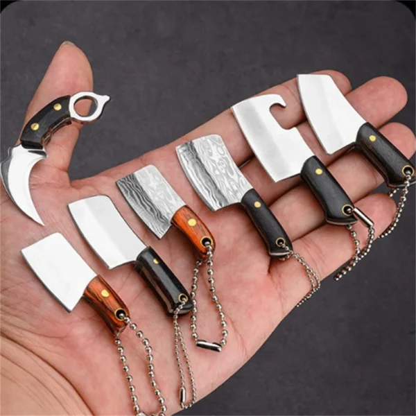 Coltellino Mini da Cucina Portachiavi – Apribottiglie, Tagliacarte, Lama Fissa EDC Tascabile, Portatile e Decorativo per Donna e Uomo