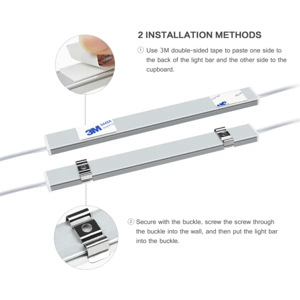 Under Cabinet Sensor Light LED - Luce a Movimento Senza Fili per Cucina, Mobili, Tavolo, Illuminazione Sottobanco, Lampada a Sensore di Movimento, Barra Concatenabile per Cucina - immagine 4