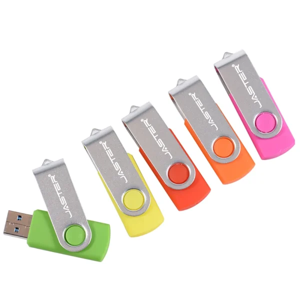 JASTER USB 2.0 Flash Drive Rotante Colorato – Memoria USB 128GB, 64GB, 32GB, 16GB, 8GB, Chiavetta USB con Clip Argento - immagine 2
