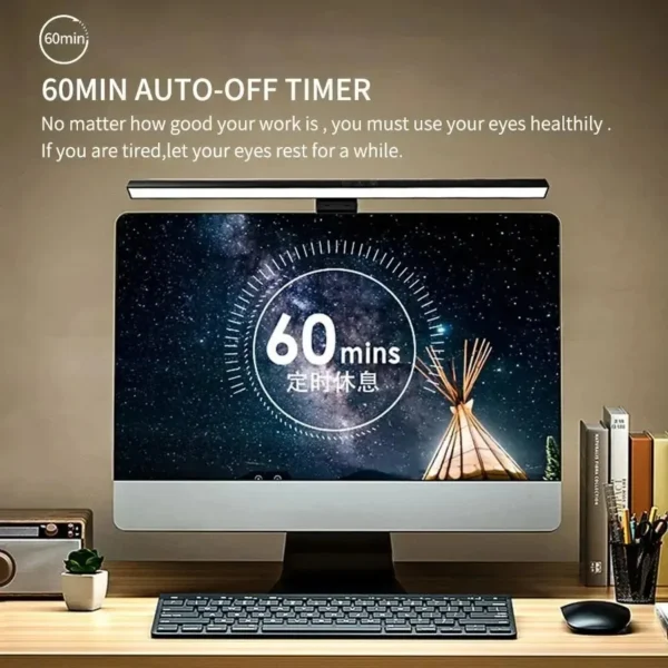 Lampada LED Monitor per PC 33cm / 50cm – Luce da Scrivania Dimmerabile USB - immagine 4