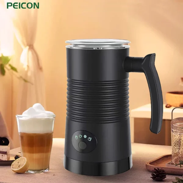 Montalatte Elettrico 4 in 1 – Schiumalatte Automatico per Caffè, Cappuccino e Latte, Schiuma Calda e Fredda, Foamer con Rotazione Automatica