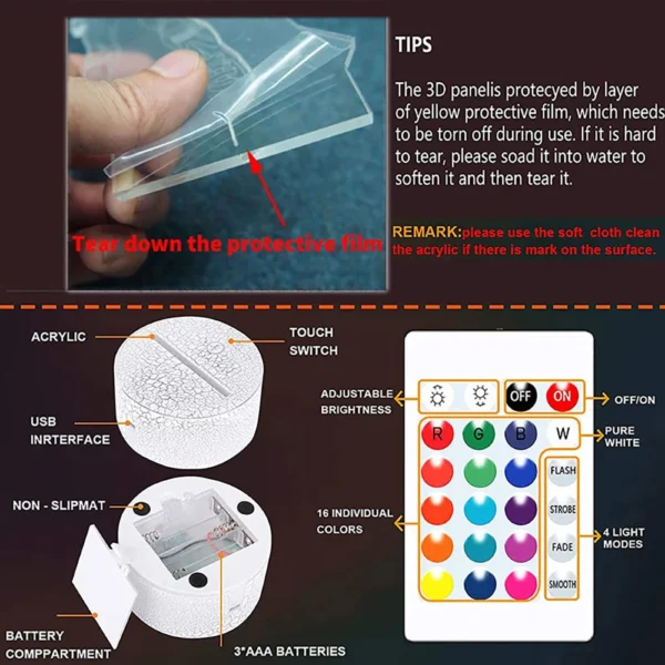 Lampada LED 3D da Gaming – Luce Notturna - immagine 5