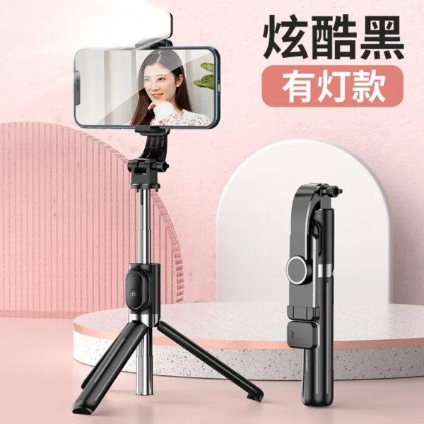 Selfie Stick Estendibile 1M Bluetooth con Luce di Riempimento e Treppiede per TikTok Live – Supporto da Scrivania per Smartphone e Video - immagine 11