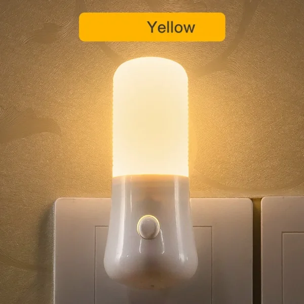 Luce Notturna LED con Pulsante – Spina EU/US, Lampada da Presa per Camera da Letto, Bambini, Corridoio, Casa - immagine 2