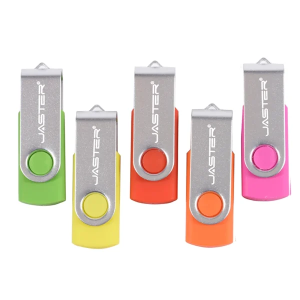 JASTER USB 2.0 Flash Drive Rotante Colorato – Memoria USB 128GB, 64GB, 32GB, 16GB, 8GB, Chiavetta USB con Clip Argento - immagine 5