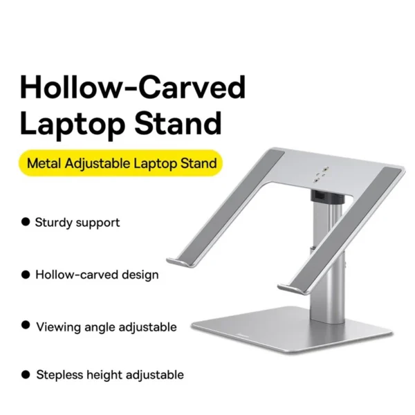 Baseus Supporto Verticale Pieghevole in Alluminio per Laptop – Supporto Regolabile per MacBook Air, MacBook Pro, Tablet, iPad e Smartphone – Design Salvaspazio, Compatibile fino a 17,3” - immagine 6