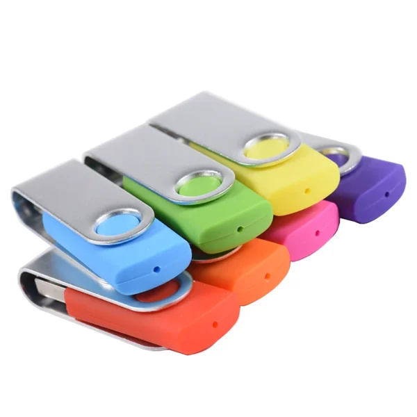 JASTER USB 2.0 Flash Drive Rotante Colorato – Memoria USB 128GB, 64GB, 32GB, 16GB, 8GB, Chiavetta USB con Clip Argento - immagine 6