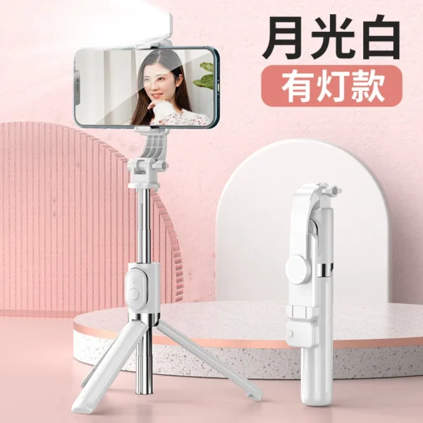 Selfie Stick Estendibile 1M Bluetooth con Luce di Riempimento e Treppiede per TikTok Live – Supporto da Scrivania per Smartphone e Video - immagine 12