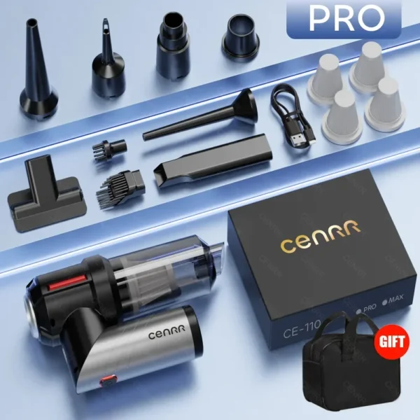 Aspirapolvere Auto Portatile CENRR 998000PA – Mini Aspiratore Senza Fili per Auto, Potente Aspirazione 120W, Pulizia Interni Auto e Casa - immagine 8