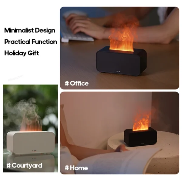 Mini Diffusore di Aromi con Luce LED e Timer – Macchina Aromaterapia a Fiamma Simulata, Umidificatore da Casa con Luce Colorata, Diffusore di Profumo per Ambiente e Benessere - immagine 5