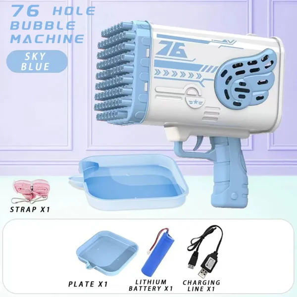 Pistola Elettrica a Bolle di Sapone con 76/80/88 Fori e LED - immagine 23
