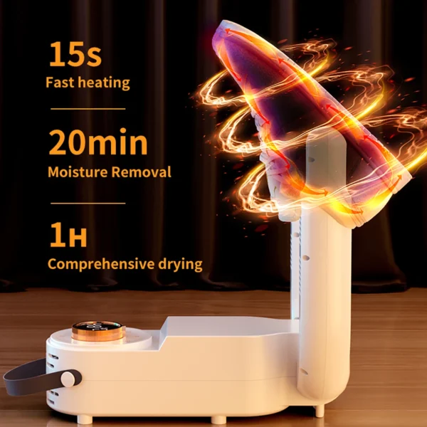 Asciuga Scarpe Elettrico Multifunzione con Luce UV – Scalda Scarpe e Stivali, Deodorante e Igienizzante, Asciugatura Rapida per Calzature e Calzini - immagine 2