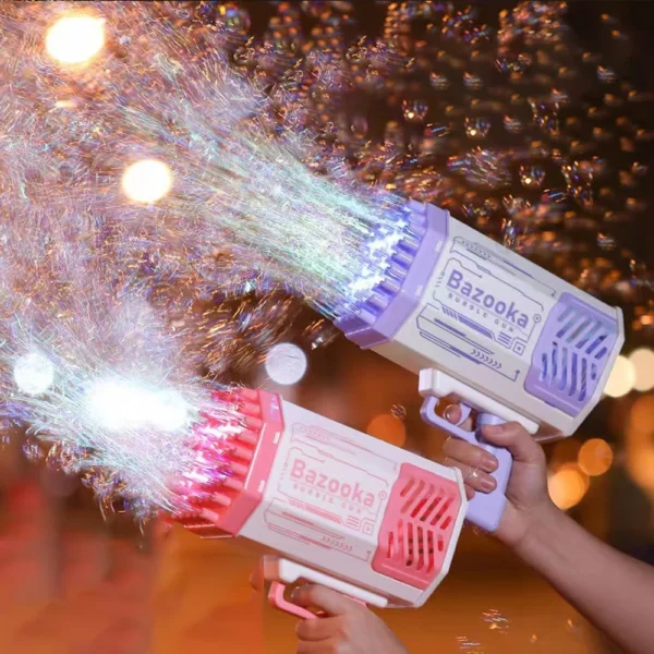 Pistola Elettrica a Bolle di Sapone con 76/80/88 Fori e LED - immagine 3