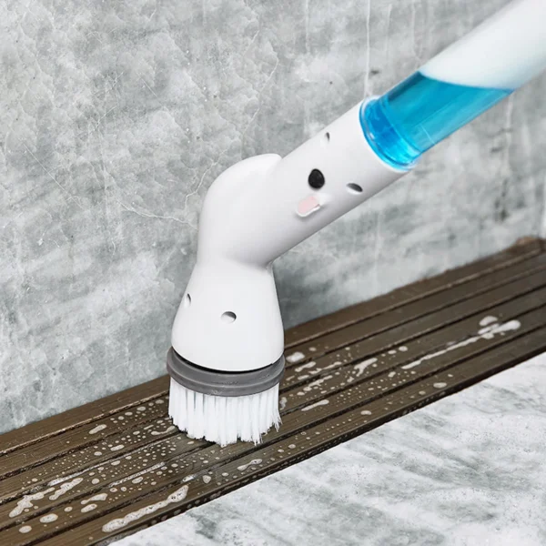 Spazzola Elettrica Rotativa Senza Fili, Spazzola per Pulizia Doccia e Pavimenti Bagno, Velocità Regolabile, Manico Estensibile, Spazzola per Piastrelle e Superfici - immagine 6