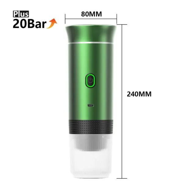 Macchina da Caffè Elettrica Portatile Senza Fili – Espresso 3-in-1 per Auto e Casa, Caffè da Viaggio con Capsule e Polvere, Ideale per Camping e Outdoor - immagine 8