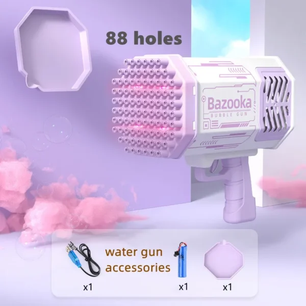 Pistola Elettrica a Bolle di Sapone con 76/80/88 Fori e LED - immagine 15
