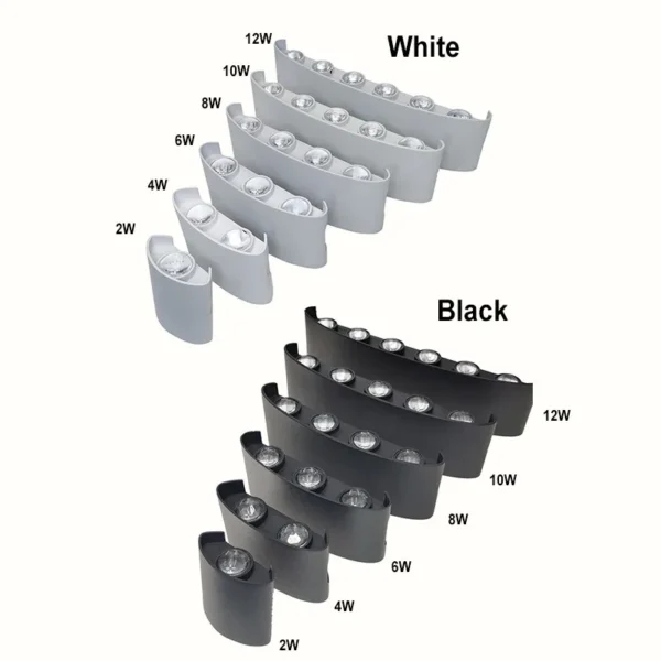 Lampada/Applique LED Moderna da Parete – Luce Bianco Caldo su e giù, per Interni ed Esterni - immagine 5