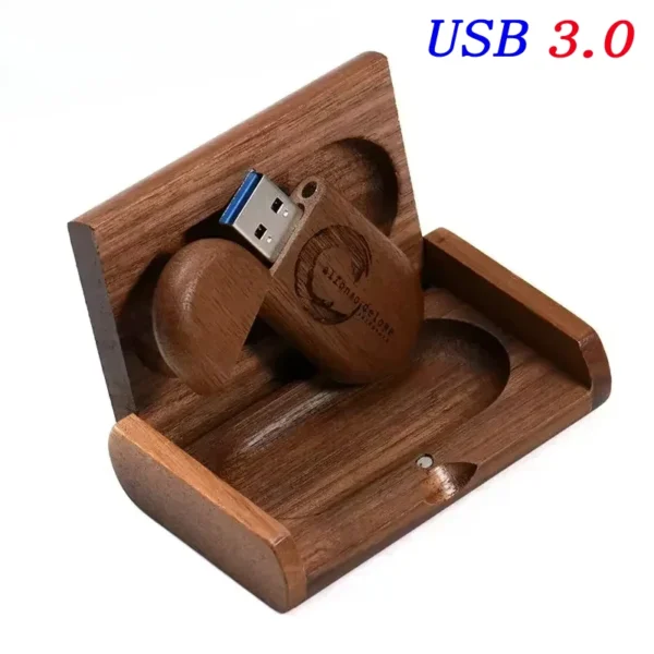 USB 3.0 Wedding Gift Pendrive – Flash Drive Personalizzato con Logo, Scatola in Legno Elegante – 8GB, 16GB, 32GB, 64GB Memory Stick U Disk con Campione Gratuito - immagine 3