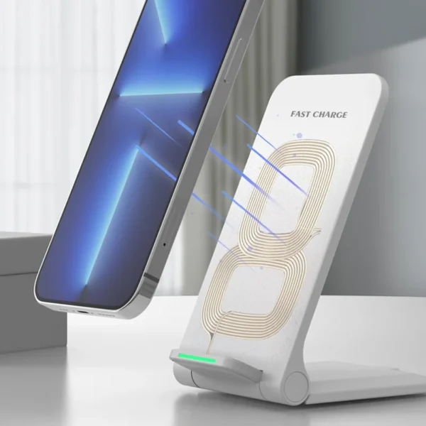 Caricatore Wireless 15W Stand Universale – Ricarica Rapida per iPhone 15/14/13/12/11/X/SE 2022, Galaxy S23/S22/S21/S20/S10, AirPods, Qi Dispositivi - immagine 6