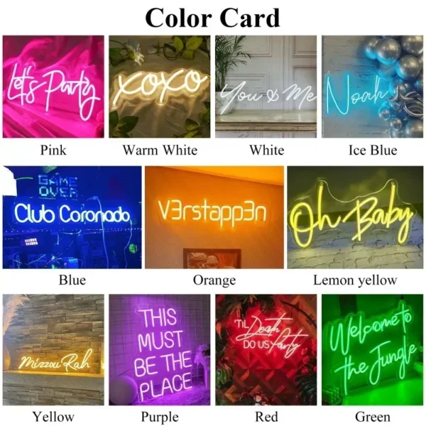 Insegna al Neon Personalizzata con Nome – LED Decorativo da Parete per Camera, Matrimonio, Compleanno – Luce Notturna da Appendere – Custom Neon Sign - immagine 5