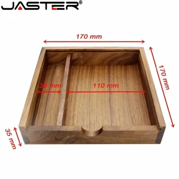 JASTER Maple Photo Album USB Flash Drive con Scatola in Legno – Pendrive 8GB, 16GB, 32GB, 64GB, 128GB Personalizzabile con Logo – Regalo per Fotografia, 17017035mm - immagine 6