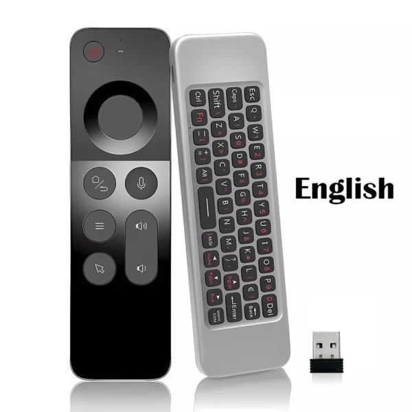 W3 Voice Air Mouse Remote Control 2.4G – Telecomando Vocale Wireless con Tastiera Mini Retroilluminata, Giroscopio a 6 Assi, IR Learning, Compatibile con Android TV Box, PC Windows, Smart TV e Proiettori - immagine 7
