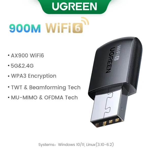 UGREEN Adattatore WiFi USB AC650/AX1800 – Dongle Wireless Dual Band 5Ghz/2.4Ghz - immagine 13