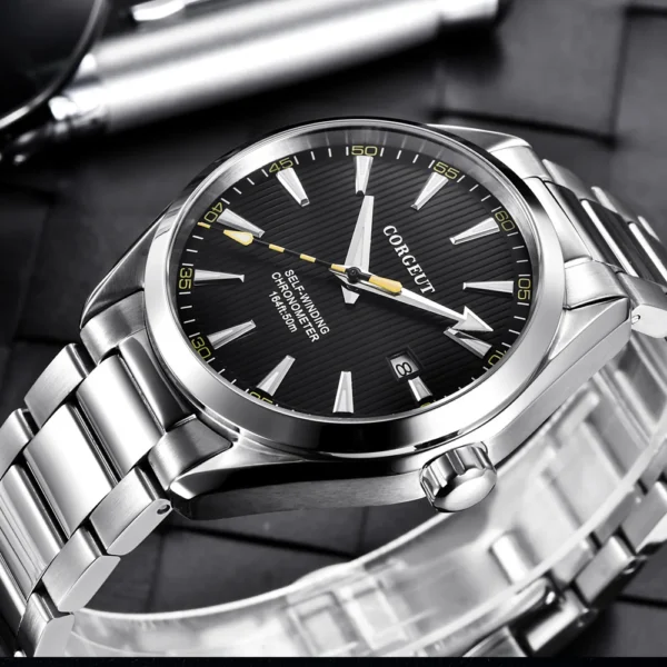 Corgeut 41mm men clock Watch For Men Automatic calendar date Mechanical Sapphire Glass wristwatch luxury top brand relogio - immagine 5
