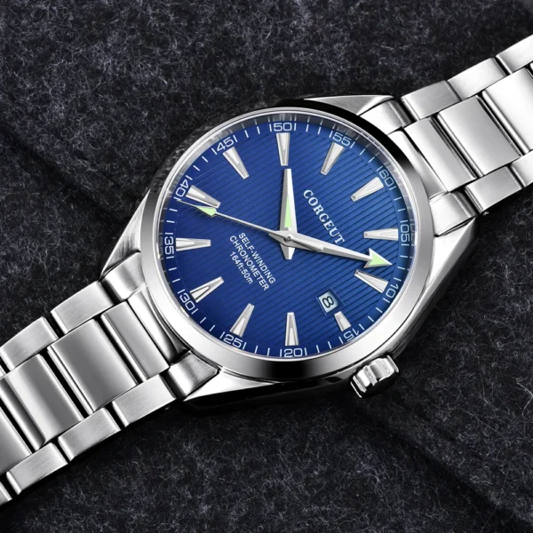 Corgeut 41mm men clock Watch For Men Automatic calendar date Mechanical Sapphire Glass wristwatch luxury top brand relogio - immagine 6