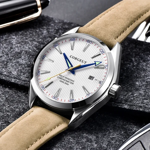 Corgeut 41mm men clock Watch For Men Automatic calendar date Mechanical Sapphire Glass wristwatch luxury top brand relogio